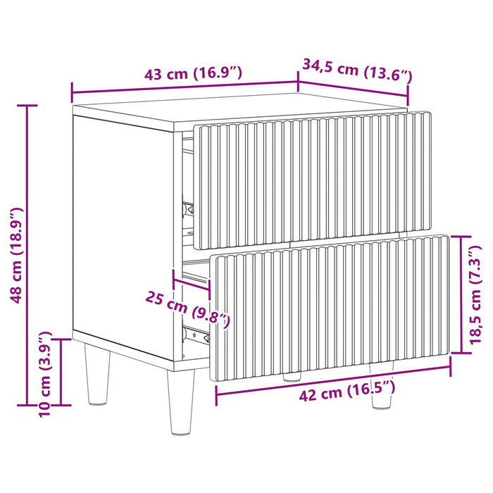Dulap de noapte cu sertar Stejar Artizanal 43 x 34,5 x 48 cm - WALTI WALTI