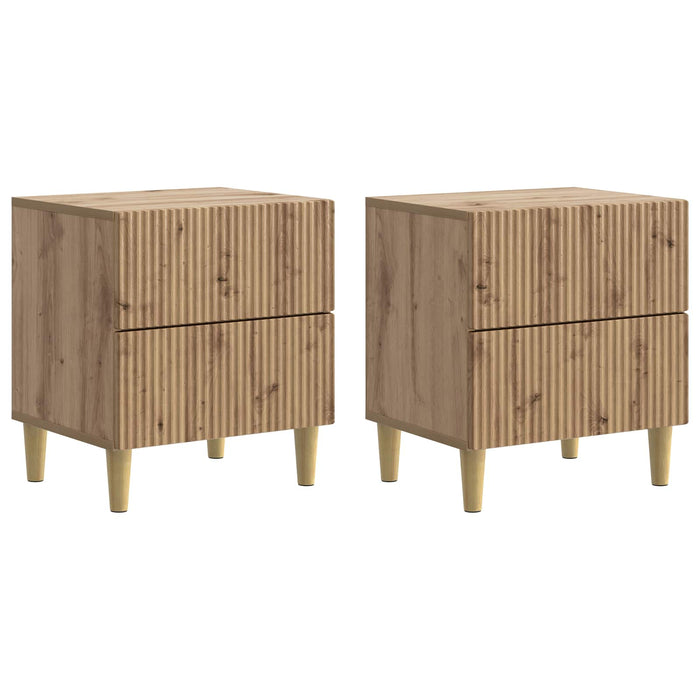 Dulap de noapte 2 pcs Stejar Artizanal 43 x 34,5 x 48 cm - WALTI WALTI