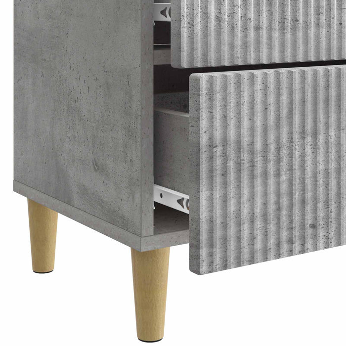 Dulap de noapte Gri Beton 62 x 34,5 x 48 cm Lemn prelucrat - WALTI WALTI
