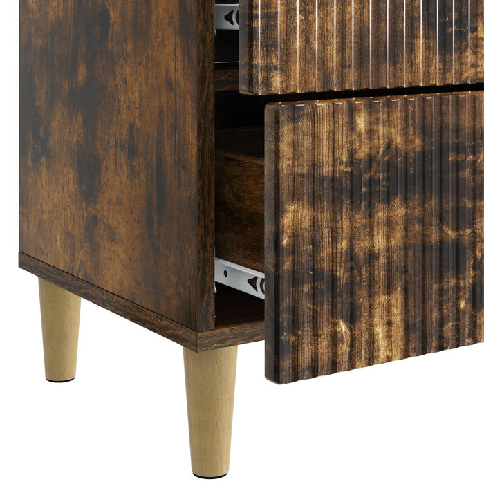 Dulap de noapte Stejar fumuriu 62 x 34,5 x 48 cm Lemn prelucrat - WALTI WALTI