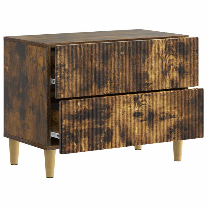 Dulap de noapte Stejar fumuriu 62 x 34,5 x 48 cm Lemn prelucrat - WALTI WALTI