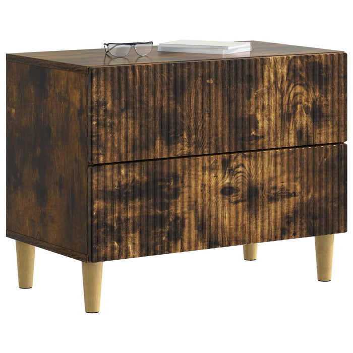 Dulap de noapte Stejar fumuriu 62 x 34,5 x 48 cm Lemn prelucrat - WALTI WALTI