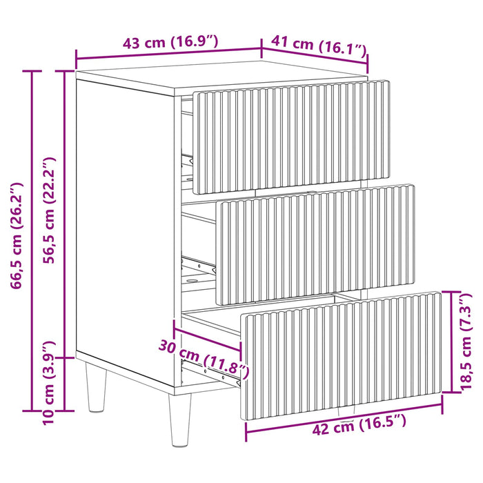 Dulap de noapte cu sertar Alb 43 x 41 x 66,5 cm Lemn prelucrat - WALTI WALTI