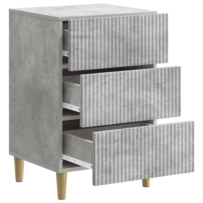 Dulap de noapte Gri Beton 43 x 41 x 66,5 cm Lemn prelucrat - WALTI WALTI