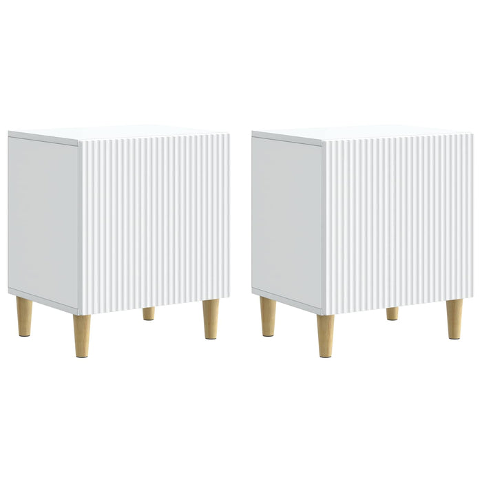 Dulap de noapte 2 pcs Alb 43 x 34,5 x 50 cm Lemn prelucrat - WALTI WALTI