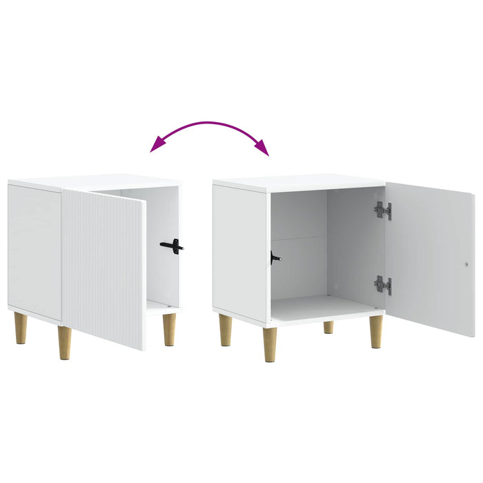 Dulap de noapte 2 pcs Alb 43 x 34,5 x 50 cm Lemn prelucrat - WALTI WALTI