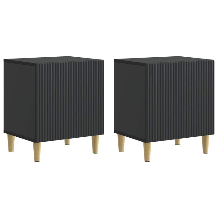 Dulap de noapte 2 pcs Negru 43 x 34,5 x 50 cm Lemn prelucrat - WALTI WALTI