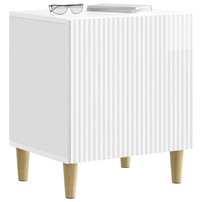Dulap de noapte 2 pcs Alb foarte lucios 43 x 34,5 x 50 cm - WALTI WALTI