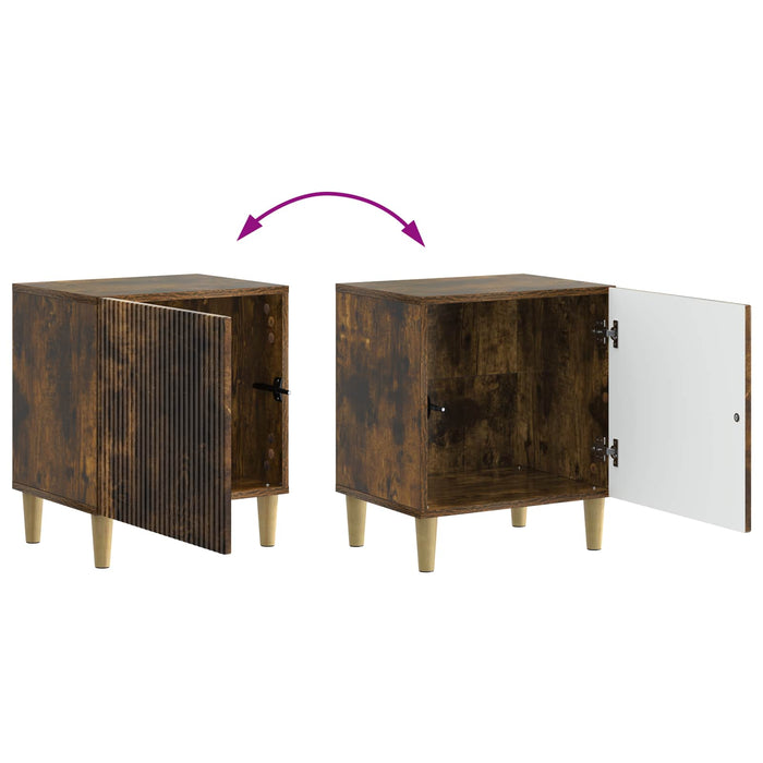Dulap de noapte 2 pcs Stejar fumuriu 43 x 34,5 x 50 cm - WALTI WALTI