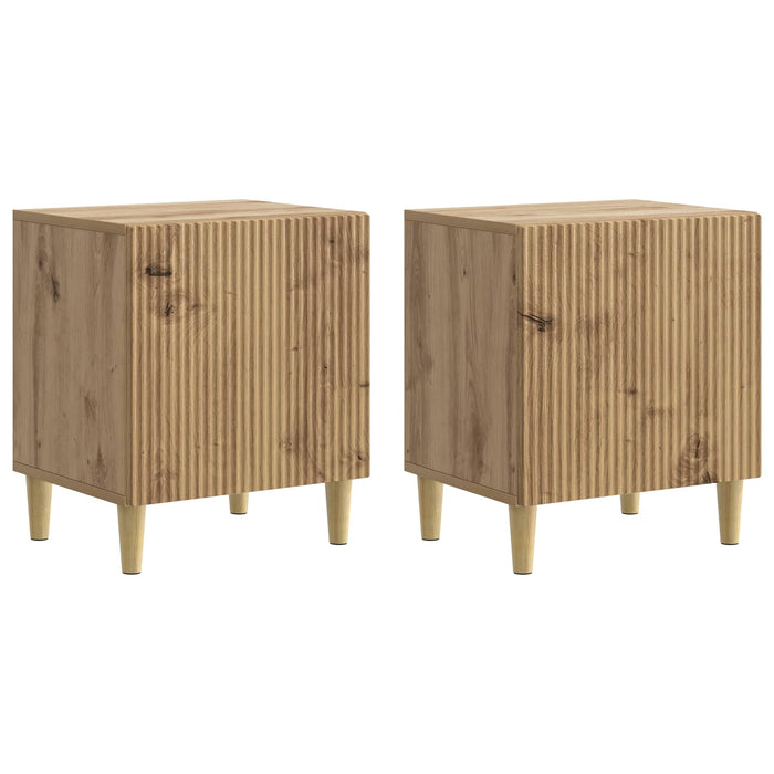 Dulap de noapte 2 pcs Stejar Artizanal 43 x 34,5 x 50 cm - WALTI WALTI