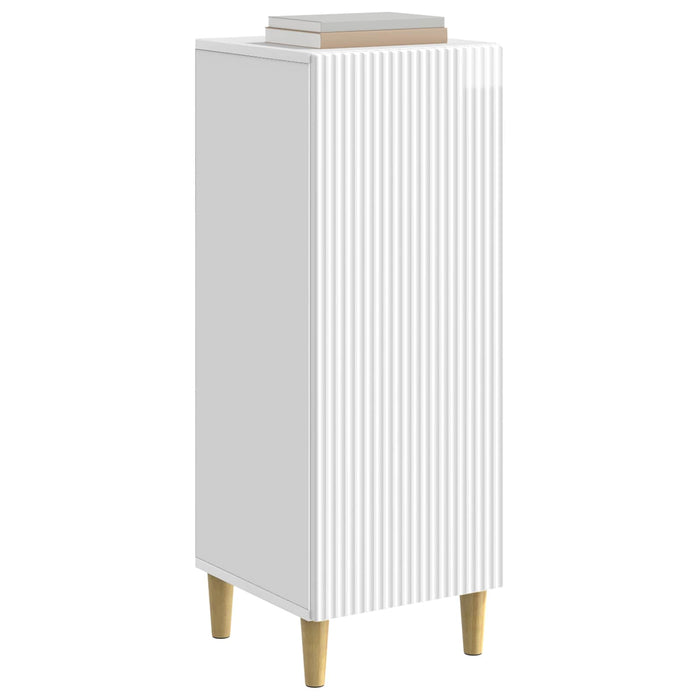 Bufet Alb foarte lucios 33 x 34,5 x 90 cm Lemn prelucrat - WALTI WALTI