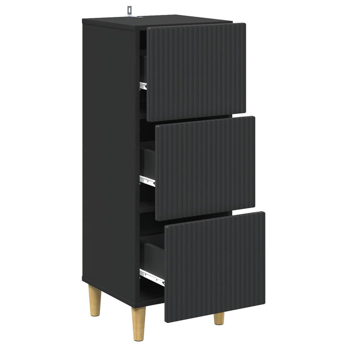 Dulap cu sertare Negru 33 x 34,5 x 90 cm Lemn prelucrat - WALTI WALTI