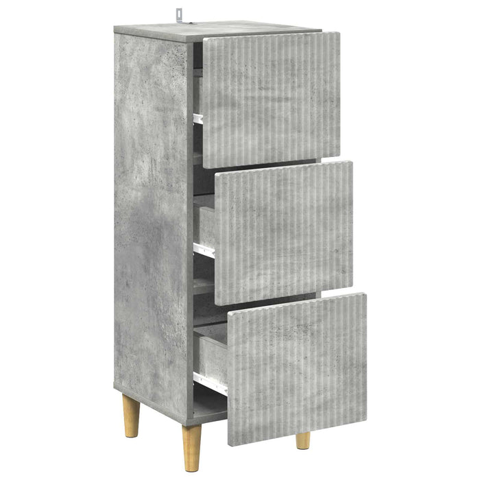 Dulap cu sertare Gri Beton 33 x 34,5 x 90 cm Lemn prelucrat - WALTI WALTI