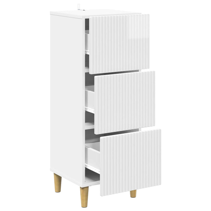 Dulap cu sertare Alb foarte lucios 33 x 34,5 x 90 cm - WALTI WALTI