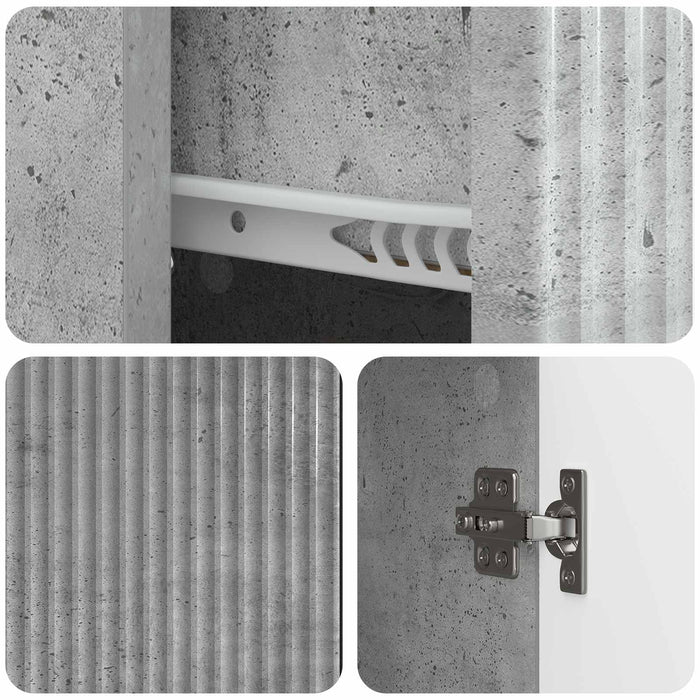 Bufet cu sertar Gri Beton 66 x 34,5 x 90 cm Lemn prelucrat - WALTI WALTI