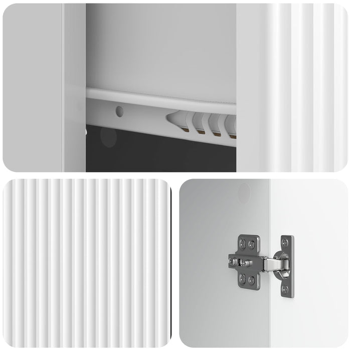 Bufet Alb foarte lucios 66 x 34,5 x 90 cm Lemn prelucrat - WALTI WALTI