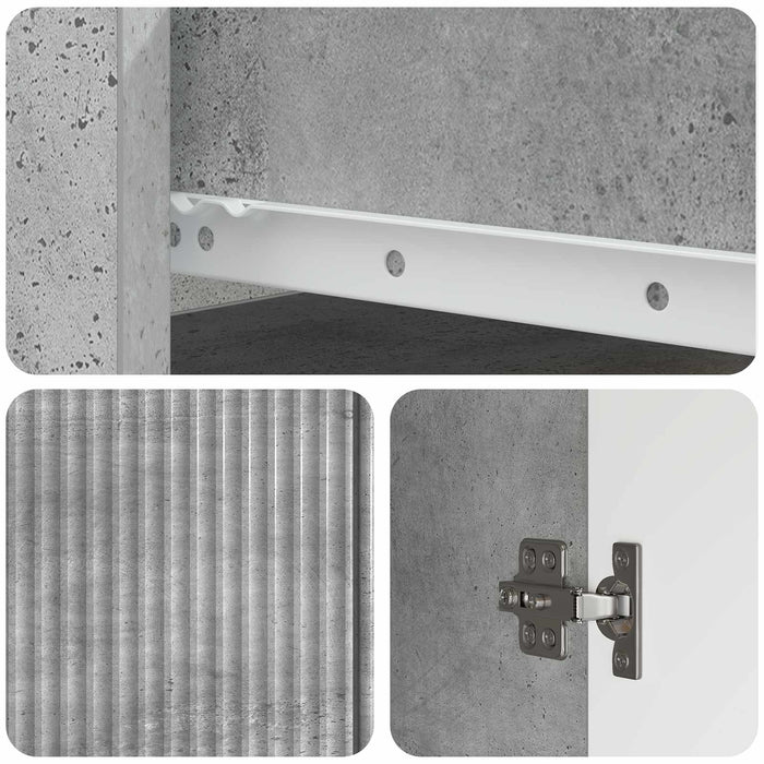Bufet cu sertar Gri Beton 66 x 34,5 x 90 cm Lemn prelucrat - WALTI WALTI