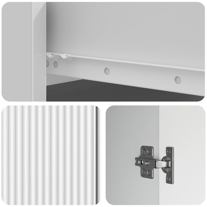 Bufet Alb foarte lucios 66 x 34,5 x 90 cm Lemn prelucrat - WALTI WALTI