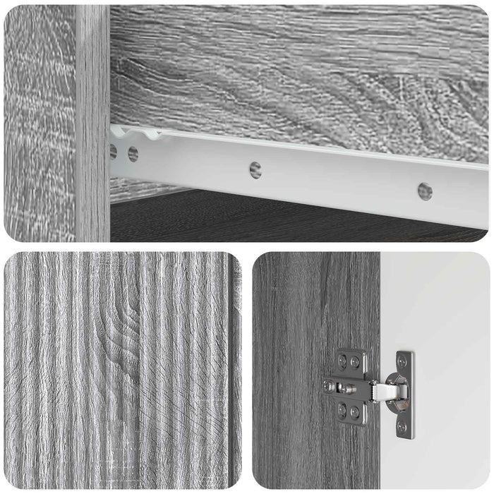 Bufet cu sertar Sonoma gri 66 x 34,5 x 90 cm Lemn prelucrat - WALTI WALTI