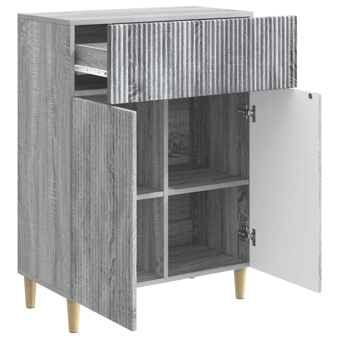 Bufet cu sertar Sonoma gri 66 x 34,5 x 90 cm Lemn prelucrat - WALTI WALTI