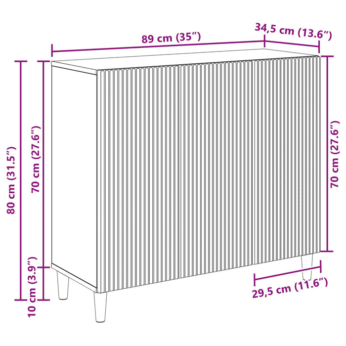 Bufet Alb 89 x 34,5 x 80 cm Lemn prelucrat - WALTI WALTI