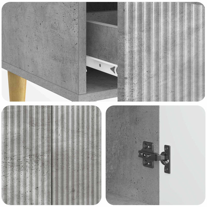 Bufet cu sertar Gri Beton 66 x 34,5 x 95 cm Lemn prelucrat - WALTI WALTI