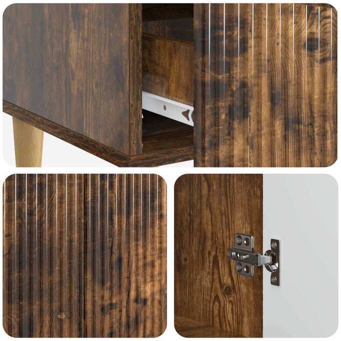Bufet cu sertar Stejar fumuriu 66 x 34,5 x 95 cm Lemn prelucrat - WALTI WALTI