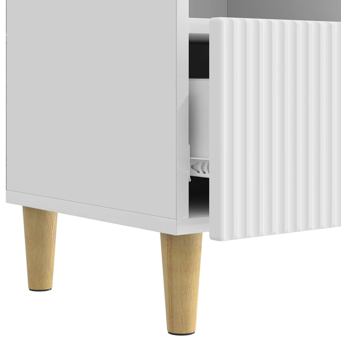 Cabinet TV Alb foarte lucios 102 x 34,5 x 50 cm Lemn prelucrat - WALTI WALTI