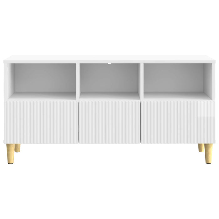 Cabinet TV Alb foarte lucios 102 x 34,5 x 50 cm Lemn prelucrat - WALTI WALTI