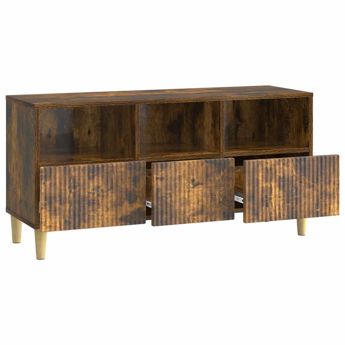 Cabinet TV Stejar fumuriu 102 x 34,5 x 50 cm Lemn prelucrat - WALTI WALTI