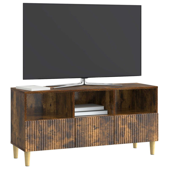 Cabinet TV Stejar fumuriu 102 x 34,5 x 50 cm Lemn prelucrat - WALTI WALTI