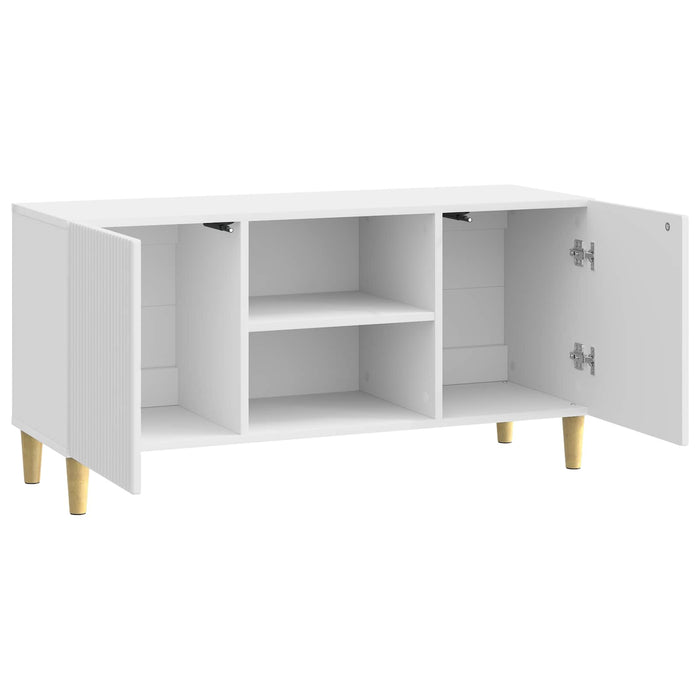 Cabinet TV Alb foarte lucios 102 x 34,5 x 50 cm Lemn prelucrat - WALTI WALTI
