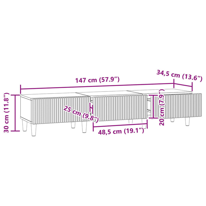 Cabinet TV Stejar Sonoma 147 x 34,5 x 30 cm Lemn prelucrat - WALTI WALTI