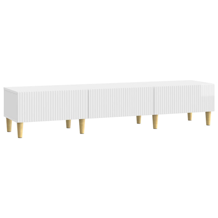 Cabinet TV Alb foarte lucios 147 x 34,5 x 30 cm Lemn prelucrat - WALTI WALTI