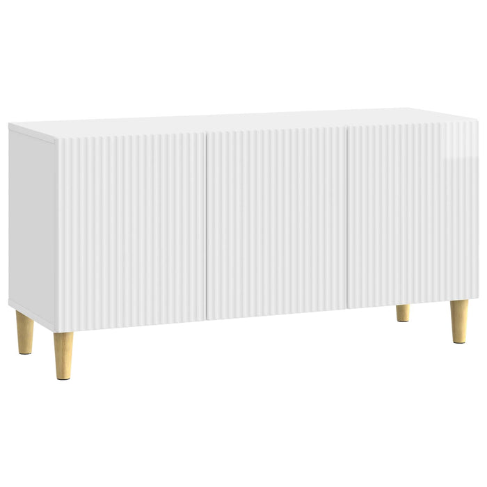 Cabinet TV Alb foarte lucios 99 x 34,5 x 50 cm Lemn prelucrat - WALTI WALTI