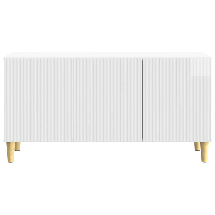 Cabinet TV Alb foarte lucios 99 x 34,5 x 50 cm Lemn prelucrat - WALTI WALTI