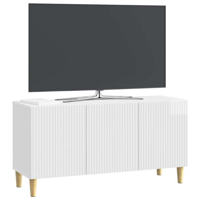 Cabinet TV Alb foarte lucios 99 x 34,5 x 50 cm Lemn prelucrat - WALTI WALTI