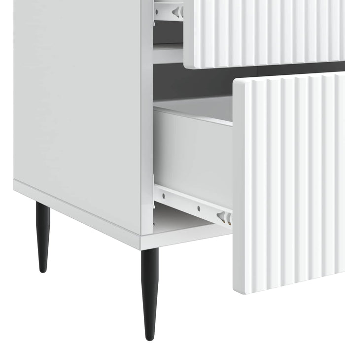 Dulap de noapte Alb 43 x 34,5 x 47,5 cm Lemn prelucrat - WALTI WALTI