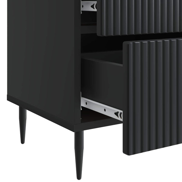 Dulap de noapte 2 pcs Negru 43 x 34,5 x 47,5 cm Lemn prelucrat - WALTI WALTI