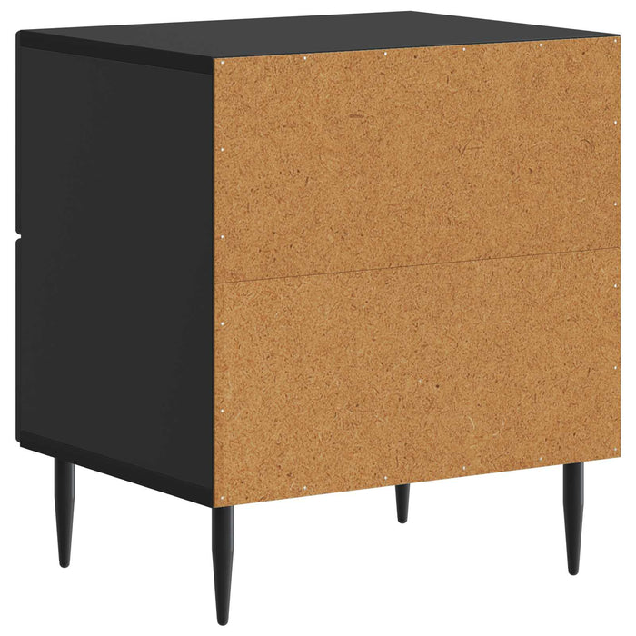 Dulap de noapte 2 pcs Negru 43 x 34,5 x 47,5 cm Lemn prelucrat - WALTI WALTI