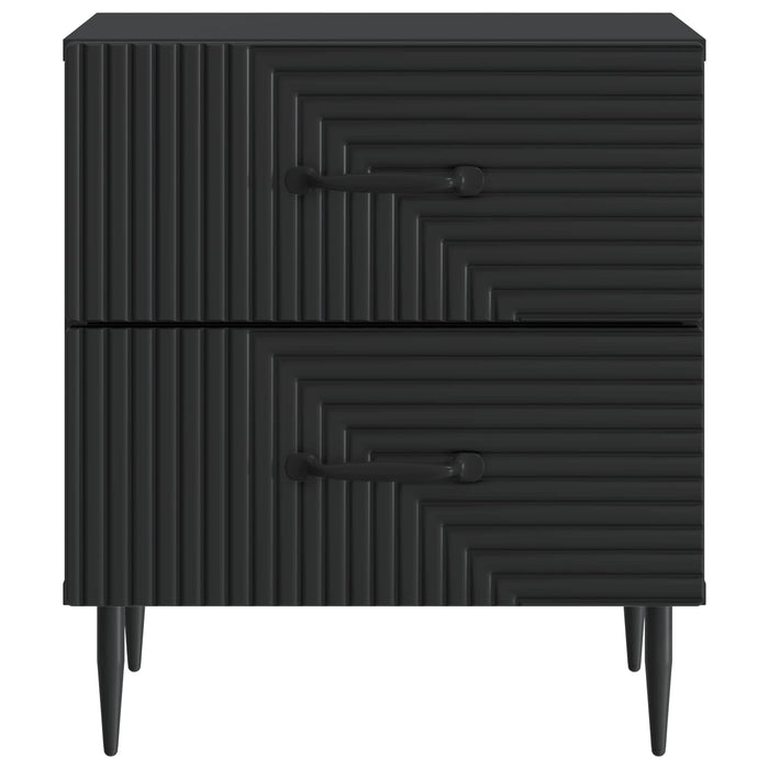 Dulap de noapte 2 pcs Negru 43 x 34,5 x 47,5 cm Lemn prelucrat - WALTI WALTI