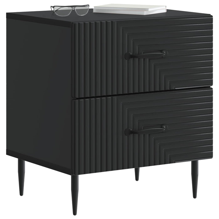Dulap de noapte 2 pcs Negru 43 x 34,5 x 47,5 cm Lemn prelucrat - WALTI WALTI