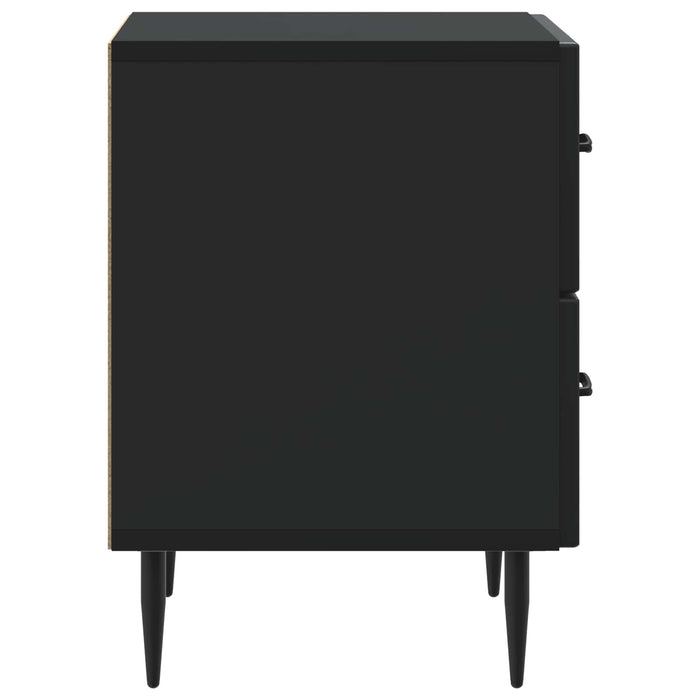 Dulap de noapte 2 pcs Negru 43 x 34,5 x 47,5 cm Lemn prelucrat - WALTI WALTI