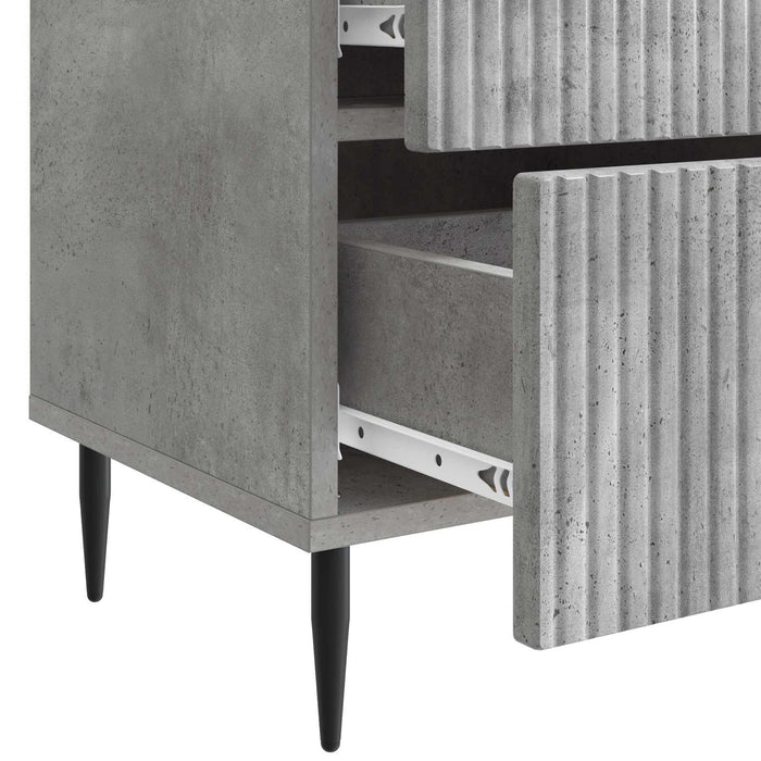 Dulap de noapte Gri Beton 43 x 34,5 x 47,5 cm Lemn prelucrat - WALTI WALTI