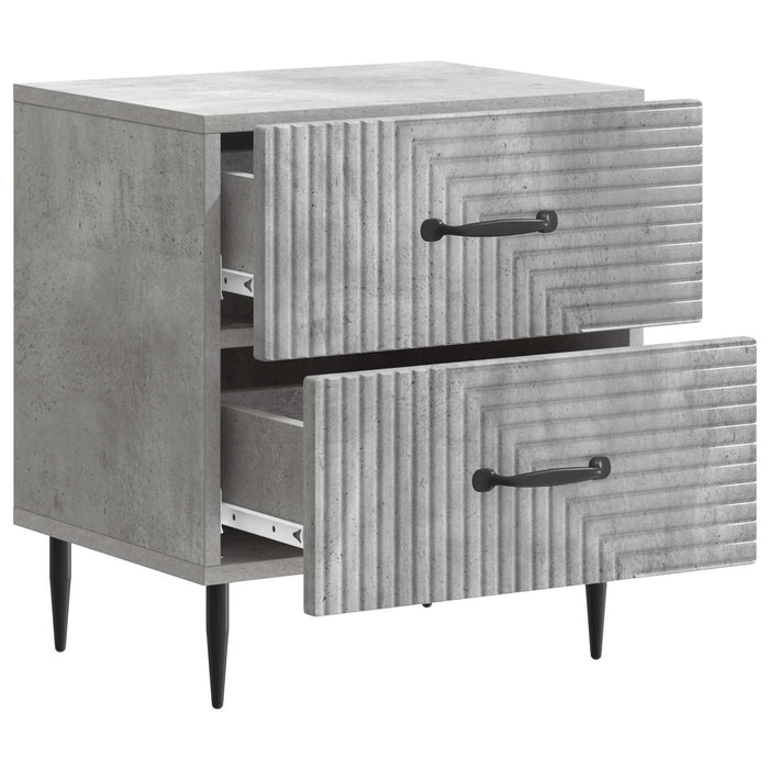 Dulap de noapte Gri Beton 43 x 34,5 x 47,5 cm Lemn prelucrat - WALTI WALTI