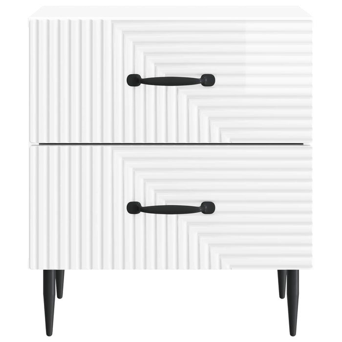 Dulap de noapte cu sertar Alb foarte lucios 43 x 34,5 x 47,5 cm - WALTI WALTI