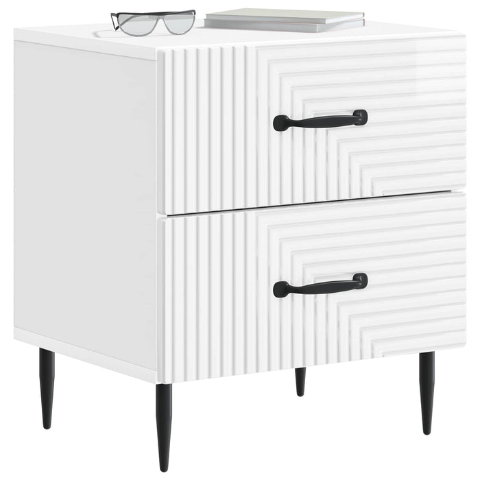 Dulap de noapte cu sertar Alb foarte lucios 43 x 34,5 x 47,5 cm - WALTI WALTI