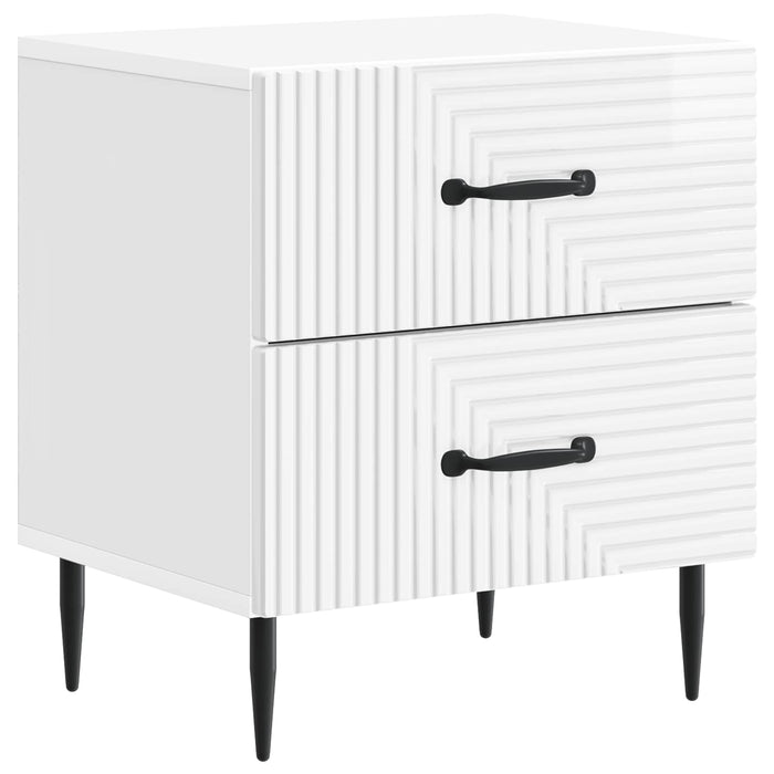 Dulap de noapte 2 pcs Alb foarte lucios 43 x 34,5 x 47,5 cm - WALTI WALTI