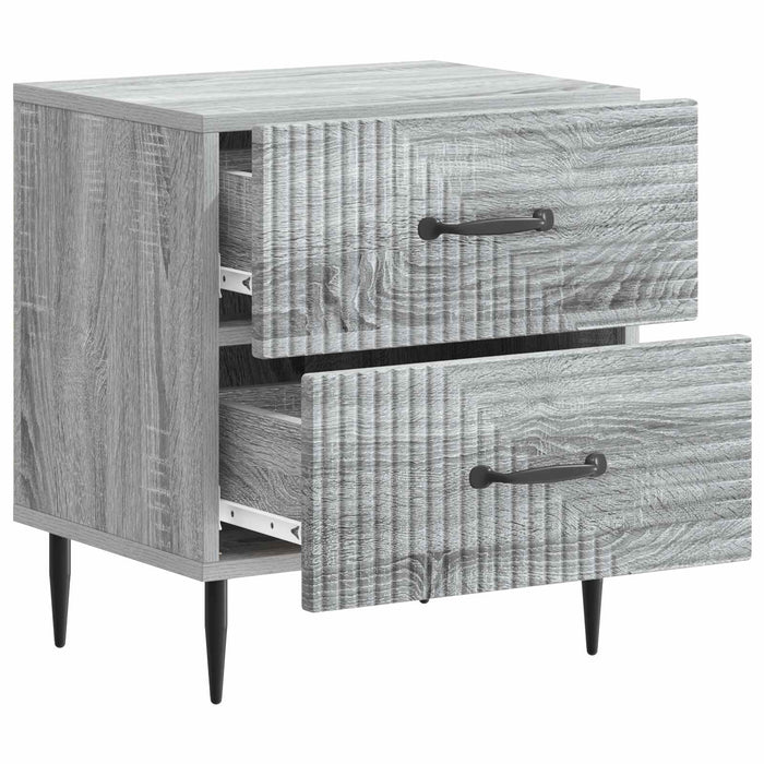 Dulap de noapte cu sertar 2 pcs Sonoma gri 43 x 34,5 x 47,5 cm - WALTI WALTI