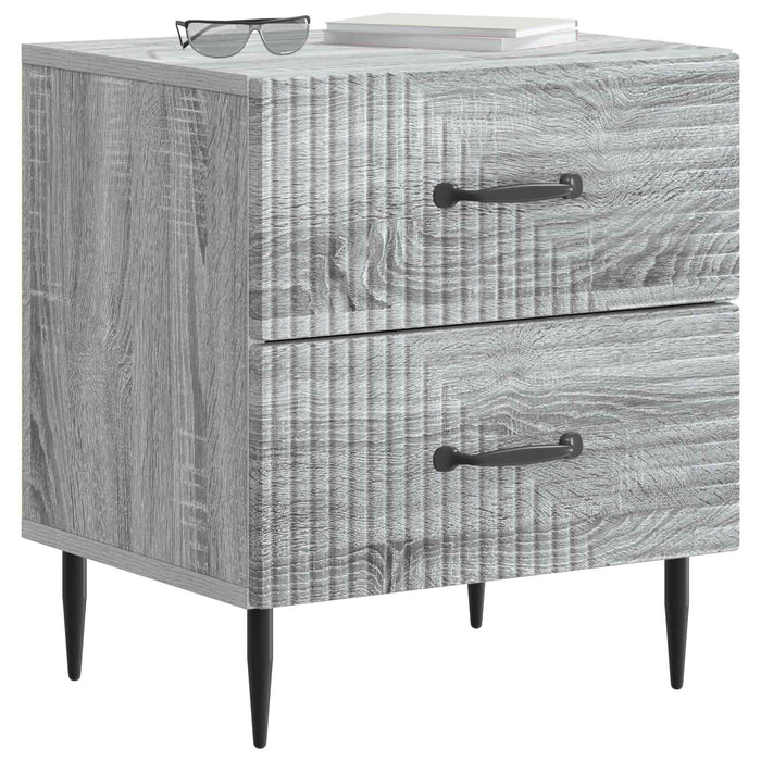 Dulap de noapte cu sertar 2 pcs Sonoma gri 43 x 34,5 x 47,5 cm - WALTI WALTI